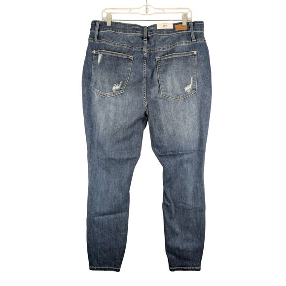 Judy Blue Jeans Womens 20W High Waist Skinny Fit Distressed Dark Blue Denim NWT - Picture 5 of 6